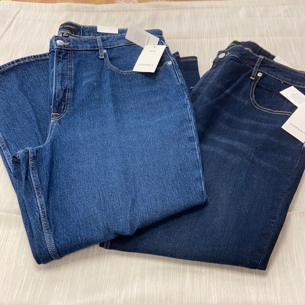 Assembly Label Women’s High-Rise Straight Jeans - Indigo & Dark Wash